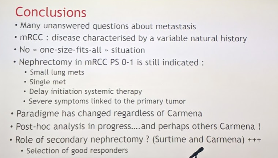 UroToday ESOU19 Cytoreductive Nephrectomy CARMENA Mejean 4