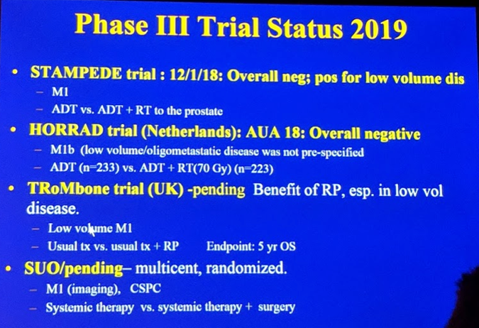 UroToday ESOU19 phase III trial statuses