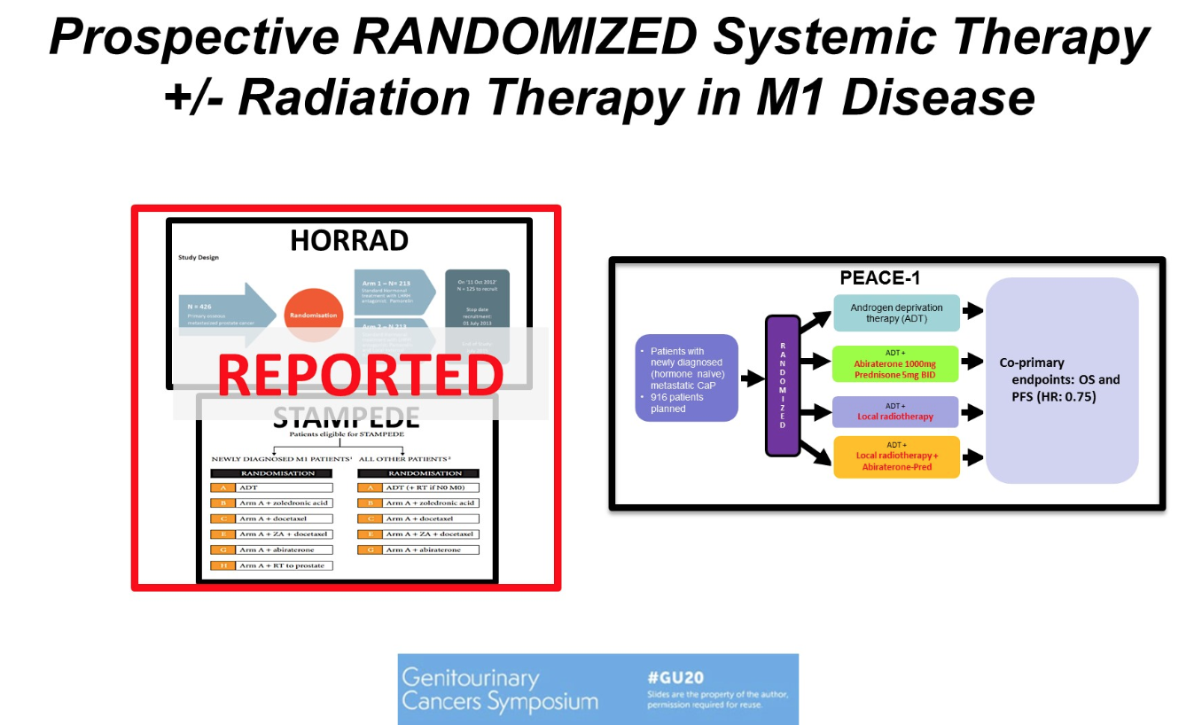 Prospective randomized systemic therapy radiation therapy in M1 disease