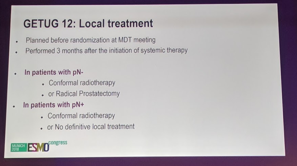 UroToday ESMO2018 GETUG 12 LocalTreatment