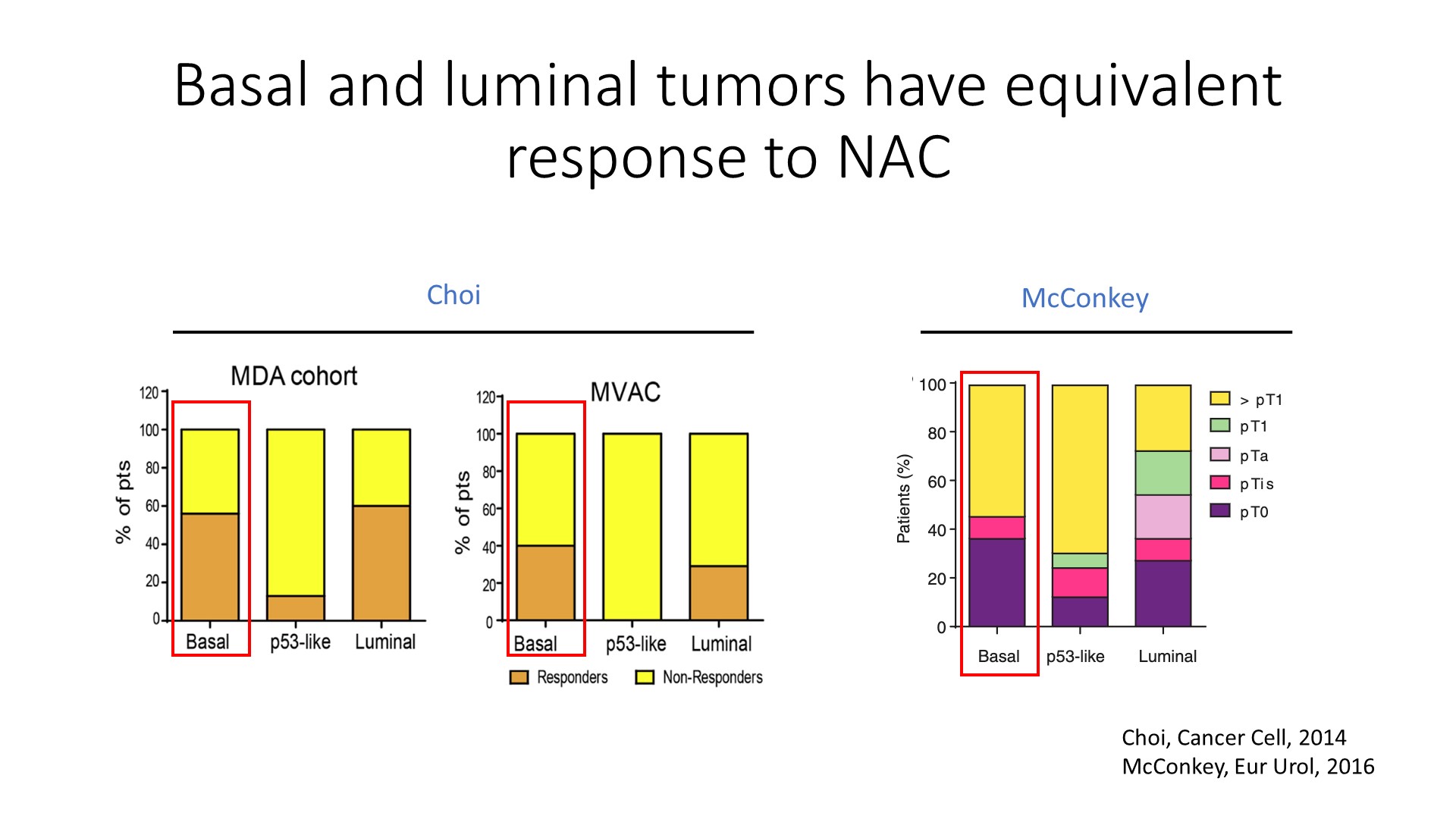 basal luminal tumors have equivalent response to NAC
