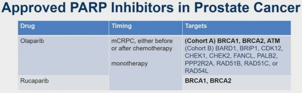 Approved PARP inhibitors