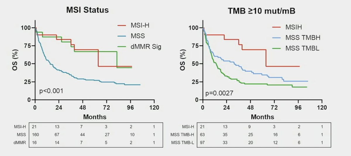 MSI-H urothelial carcinoma demonstrated superior overall survival