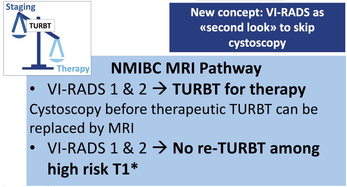 VI-RADS 1 &2 could be considered for immediate TURBT with the diagnostic cystoscopy forgone in lieu of the MRI