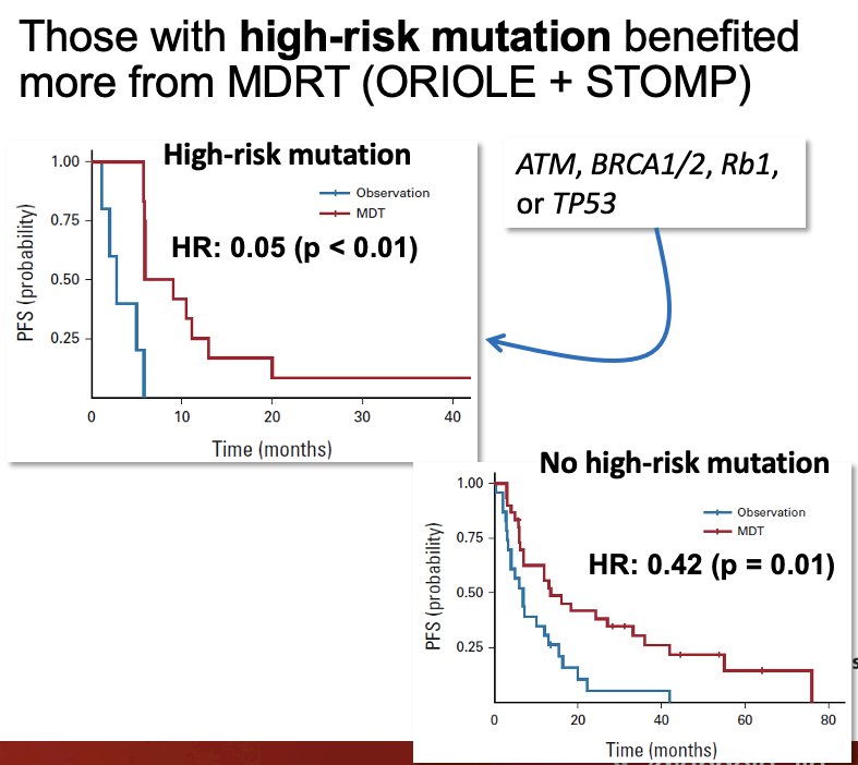 high risk mutation benefited more from MDRT ORIOLE + STOMP