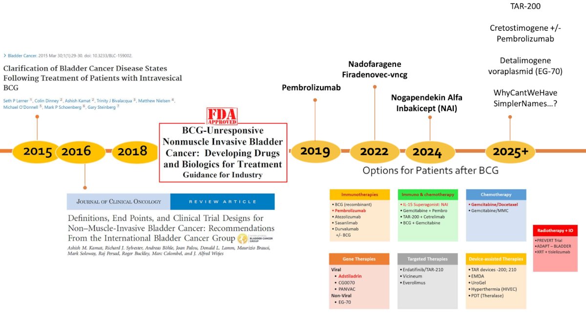 From 2018 through 2025 and beyond, we have additional new potential therapeutics on the market including TAR-200, cretostimogene +/- pembrolizumab, and detalimogene voraplasmid