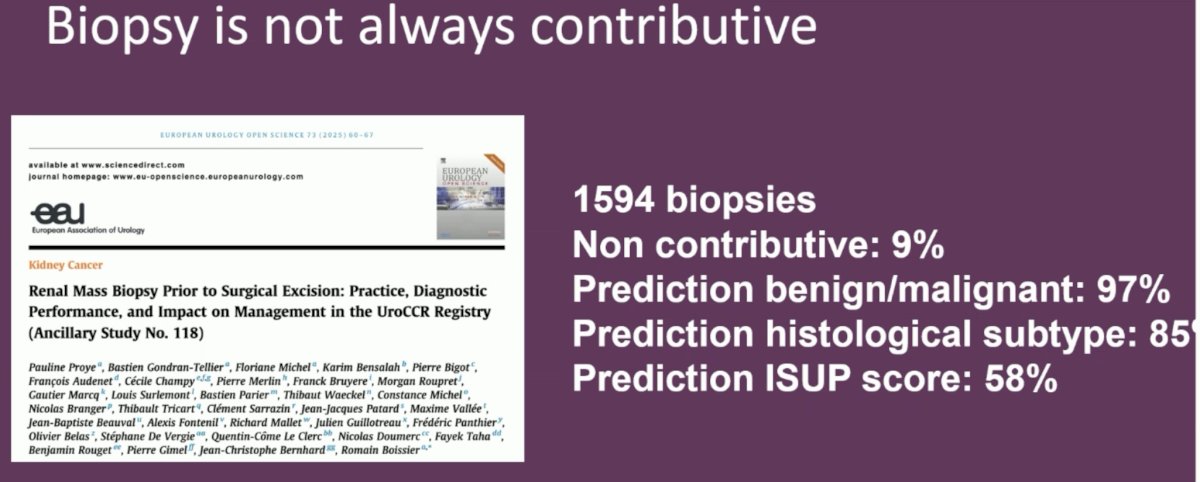 Next, Dr. Bensalah argued against the utility of a RMB for this patient, noting that a RMB is not always ‘contributive’. A series of 1,594 patients undergoing RMBs published this year demonstrated that