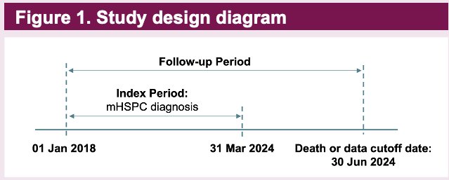 Patient characteristics and treatment patterns were descriptively analysed. Kaplan-Meier estimates for real-world OS (rwOS; unadjusted) by PTEN status were estimated for all patients, by treatment type in the 1st line mHSPC setting, and for the de novo subgroup (i.e. patients with M1 stage at initial diagnosis). Kaplan-Meier survival estimates were adjusted for left truncation using the risk set adjustment method. Kaplan-Meier curves were truncated at 60 months.