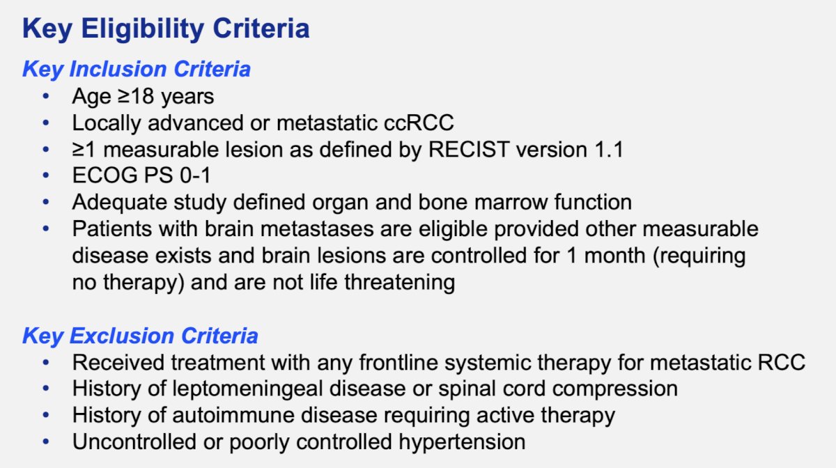 Dr. Jonasch highlighted the key inclusion criteria for STARLITE 1, which are outlined below: