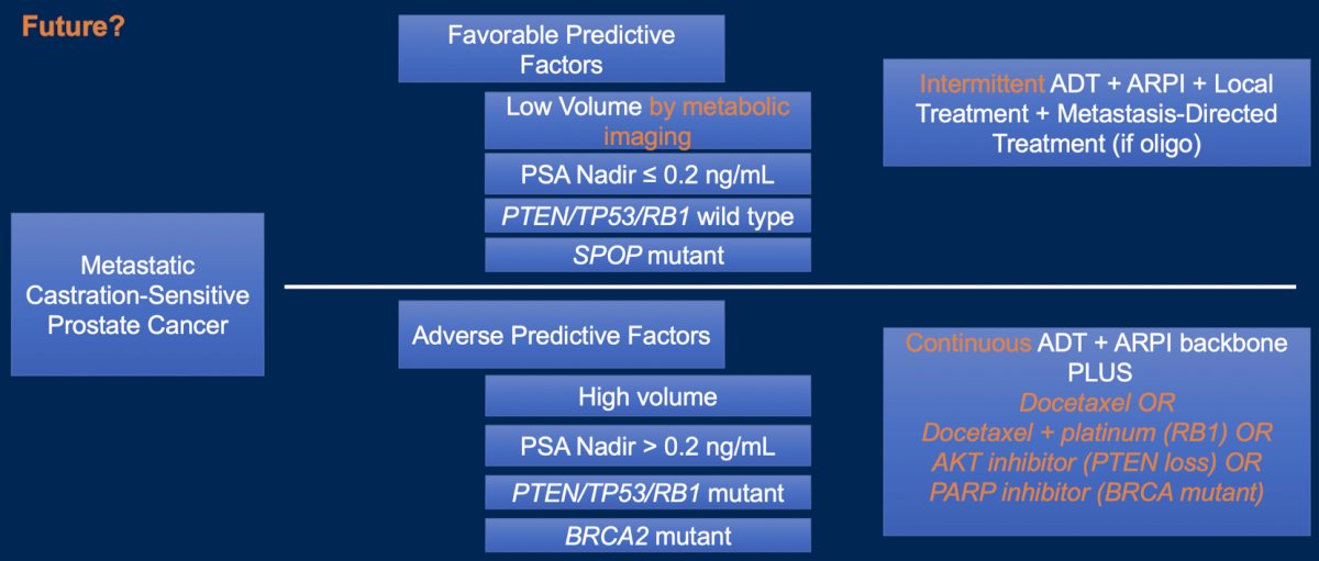 Dr. Chavarriaga highlighted the following potential future tailored approach to treatment of mHSPC: