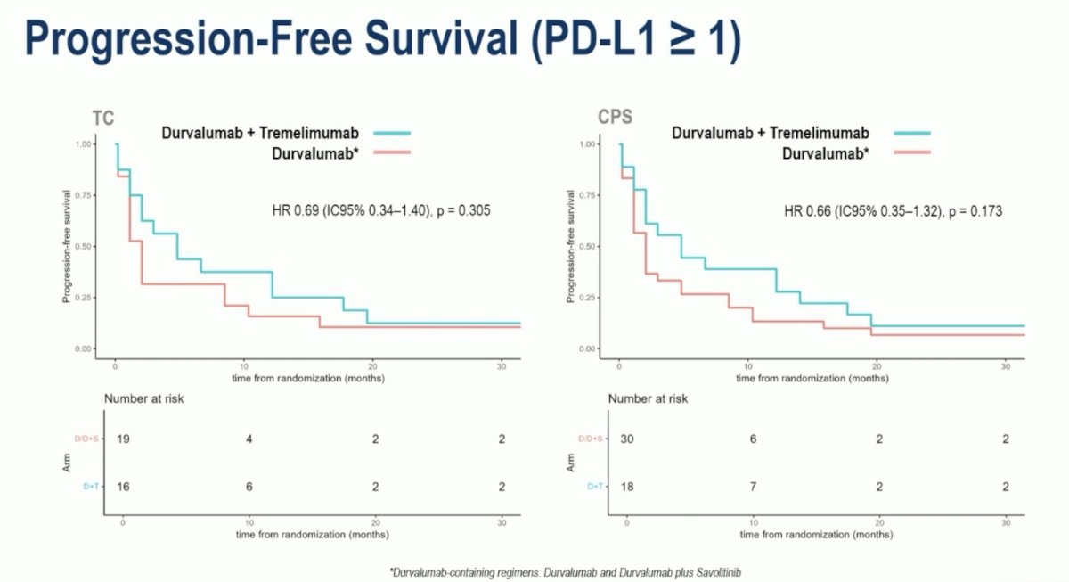 Exploratory PD-L1 analysis for progression free survival, also showed no difference between durvalumab + tremelimumab versus durvalumab: