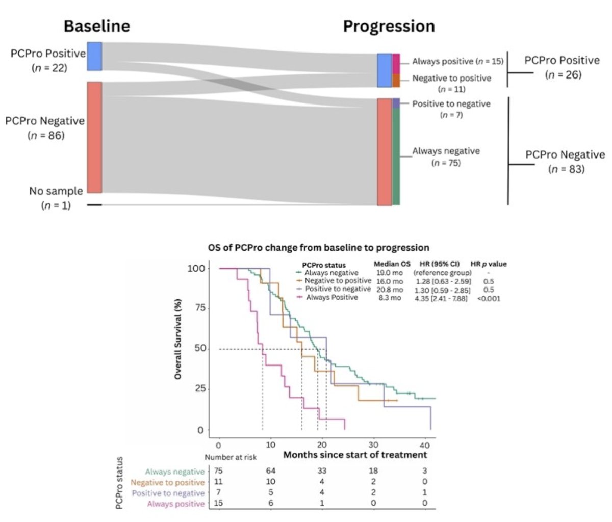 Patients who remained PCPro positive at progression had the worst prognosis: