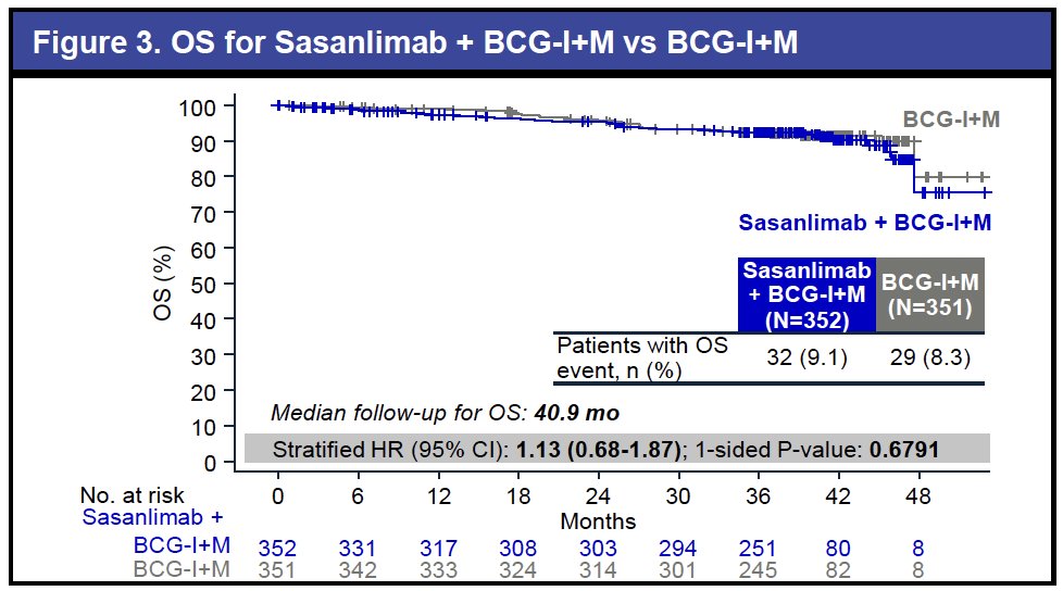 Overall survival results remain immature at a median follow-up of 40.9 months, with few deaths reported and no meaningful differences observed between arms at this stage.
