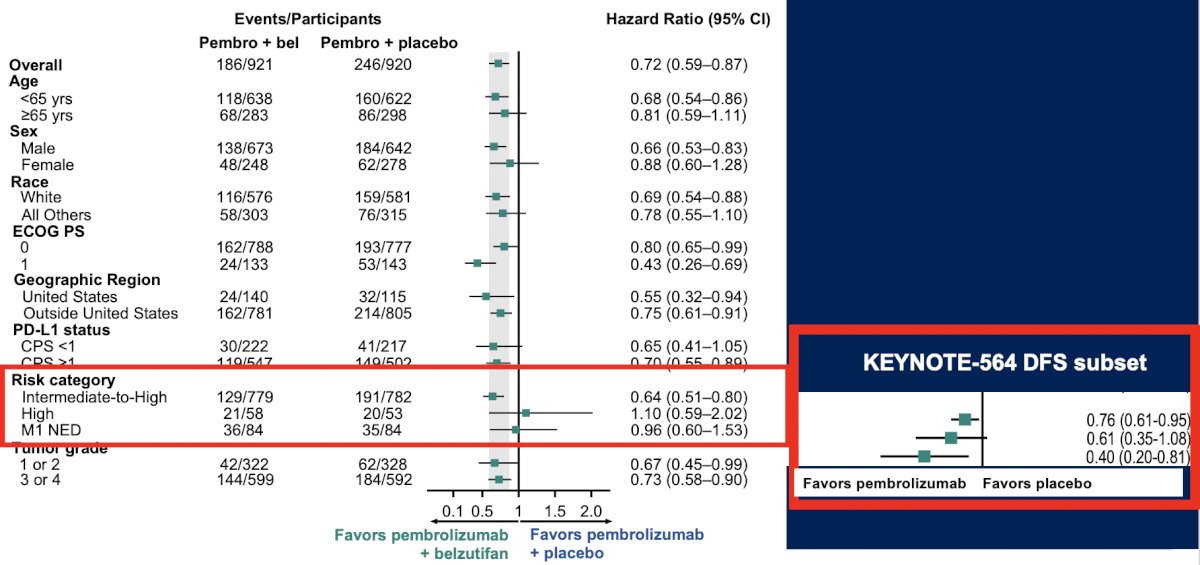Importantly, LITESPARK-022 disease-free survival subgroups specific to risk category differ from the results seen in KEYNOTE-564: