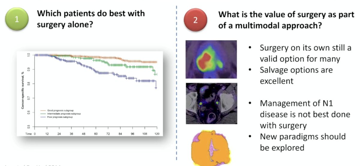 Dr. Murphy concluded his presentation discussing in which patients with high-risk disease surgery alone may be enough, and whether there is any added value of surgery if done as part of multimodality treatment in this setting by highlighting his answers to these two key surgical questions: