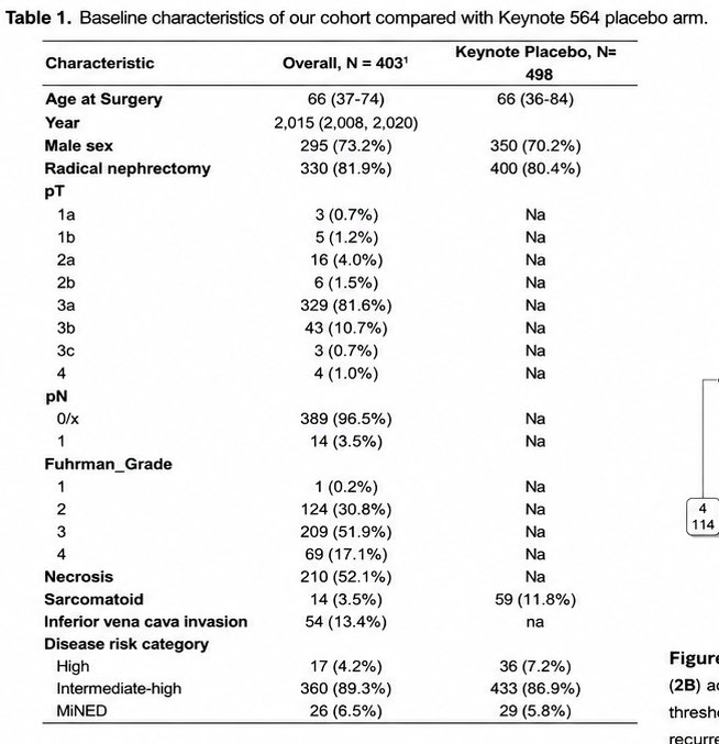 The baseline study cohort characteristics, compared to those from the placebo arm of KEYNOTE-564, are summarized below: