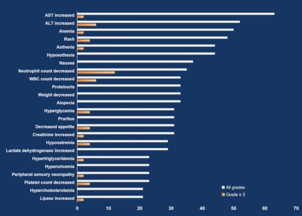 There were 9 patients previously treated for locally advanced or metastatic urothelial carcinoma and the other 43 patients (all received bulumtatug fuvedotin 1.25 mg/kg) were treatment naïve patients. The safety profile was consistent with previous results, and there were no other new safety signals of bulumtatug fuvedotin or toripalimab observed in this study: