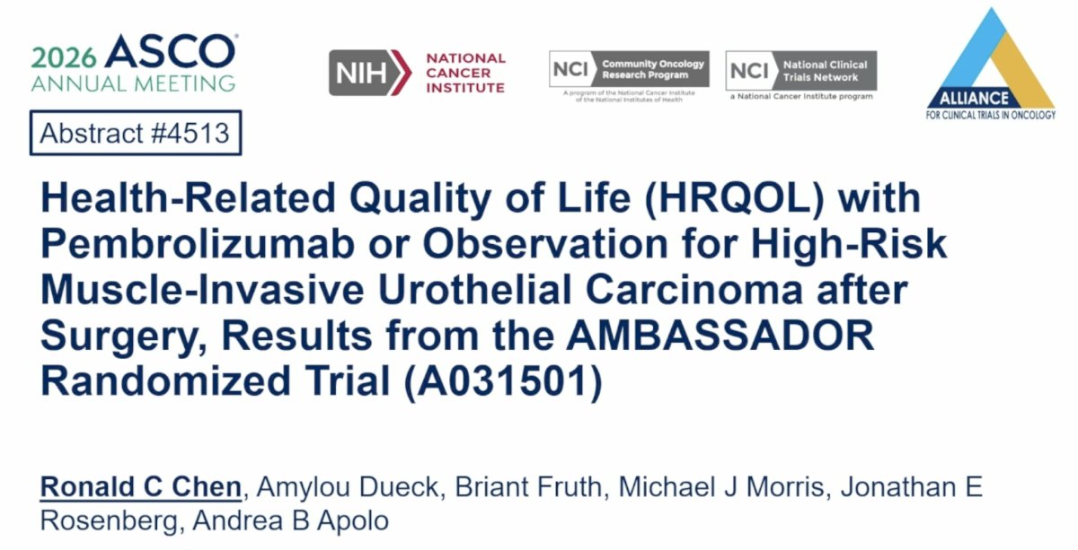 Discussion of Abstract #4513: AMBASSADOR HRQoL Analysis