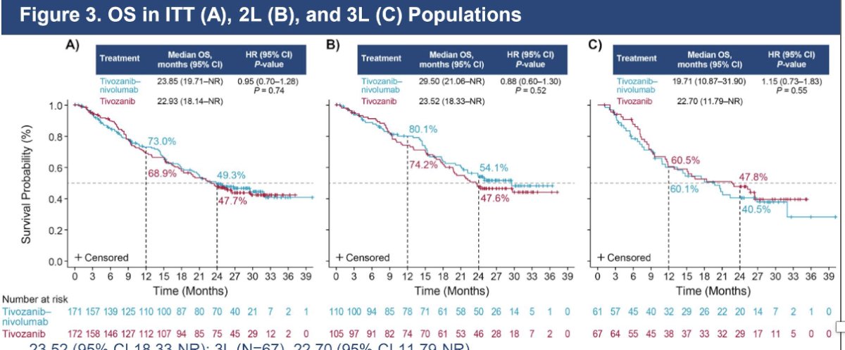 Overall survival remained durable across treatment lines: