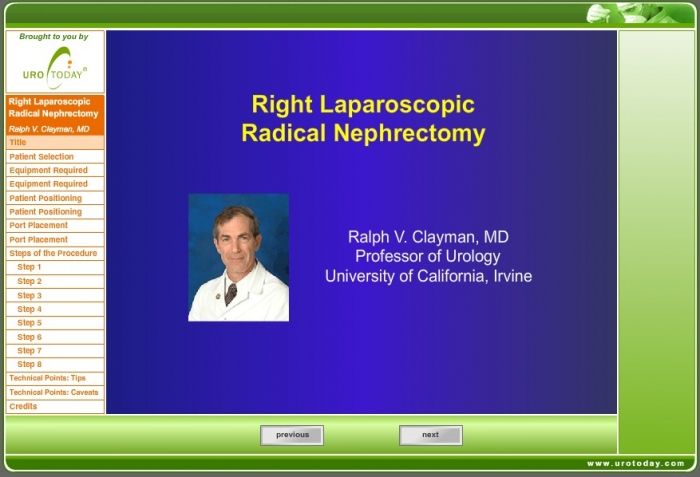 Right Laparoscopic Radical Nephrectomy