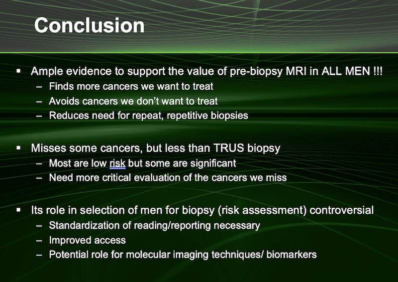 evidence for pre biopsy MRI