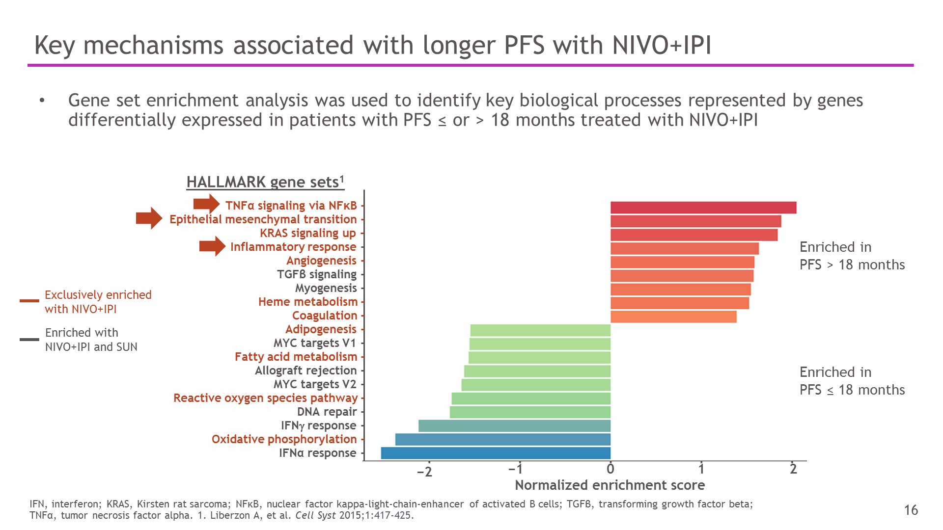 key mechanisms associate with longer pfs with ipi nivo