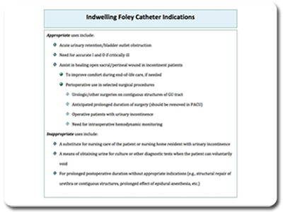 indications for indwelling catheter
